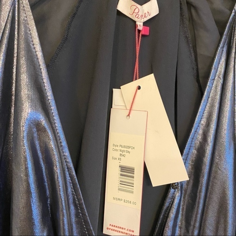 Parker Sheridan Metallic Wrap Blouse NIGHT SKY XS - Picture 13 of 13